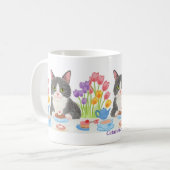 Tabby Cat Tea Party Mug コーヒーマグカップ (正面左)