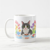 Tabby Cat Tea Party Mug コーヒーマグカップ (左)