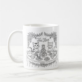 Tabby Cat Tea Time Party Mug コーヒーマグカップ