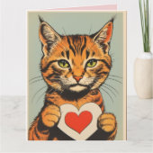 TABBY CAT VALENTINE'S DAY Greeting Card カード (正面)