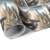 Tabby Cat with a Gun ラッピングペーパー (ロールコーナー)