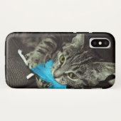 Tabby Cat with Feather by Shirley Taylor Case-Mate iPhoneケース (裏面(横))
