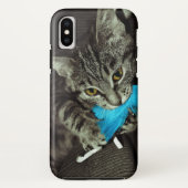 Tabby Cat with Feather by Shirley Taylor Case-Mate iPhoneケース (裏面)
