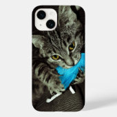 Tabby Cat with Feather by Shirley Taylor Case-Mate iPhoneケース (裏面)