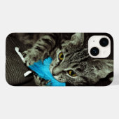 Tabby Cat with Feather by Shirley Taylor Case-Mate iPhoneケース (裏面 (横))