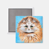Tabby Cat With Green Eyes, Head勉強by L. Wain マグネット (正面/裏面)