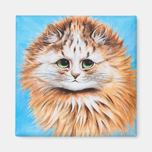 Tabby Cat With Green Eyes, Head勉強by L. Wain マグネット (正面)