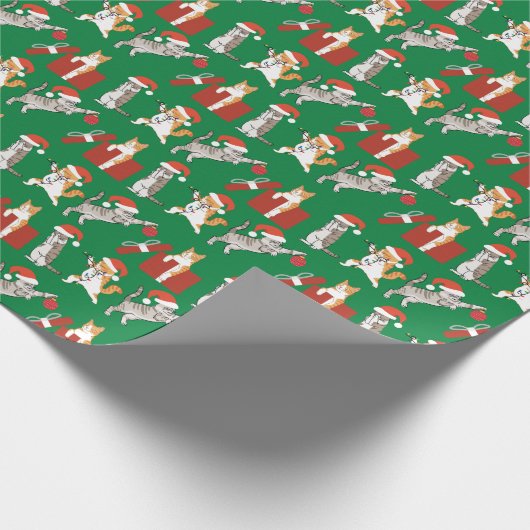 Tabby Catsの飾グおもしろい間抜けリスマス ラッピングペーパー (角)