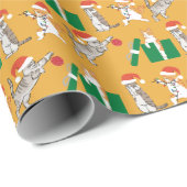Tabby Cats飾のおもしろい間抜け金ゴールド ラッピングペーパー (ロールコーナー)