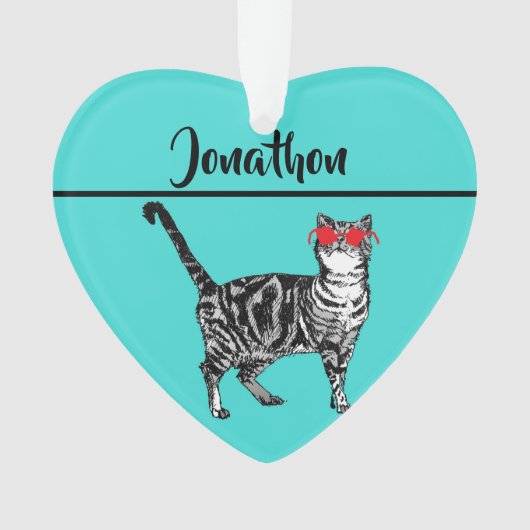 Tabby Cats「カッコいいone Cat」アクアボーイズ オーナメント (正面)