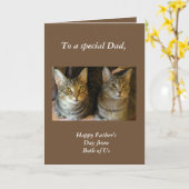 Tabby Cats Father's Day Greeting Card カード (黄色い花)