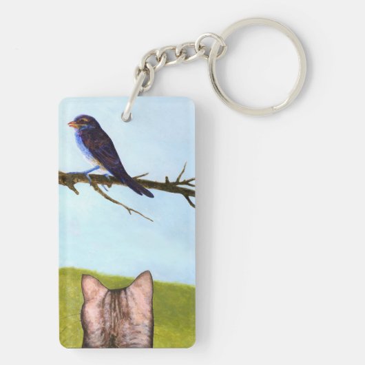 Tabby Cats Talk to Birds キーホルダー (裏面)