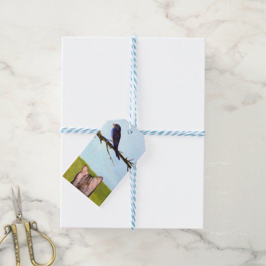 Tabby Cats Talk to Birds ギフトタグ (より糸付き)