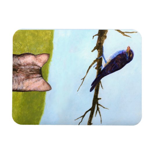 Tabby Cats Talk to Birds マグネット (横)