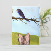Tabby Cats Talk to Birds Thank You Card サンキューカード (スタンド正面)