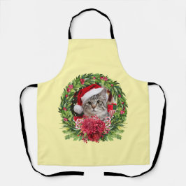 Tabby Christmas Wreath Apron エプロン