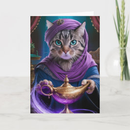 Tabby Genie Folded Greeting Card カード