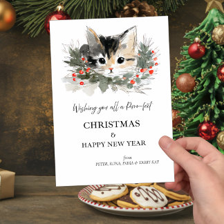 Tabby Kat Christmas Greetings Card 招待状