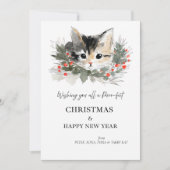 Tabby Kat Christmas Greetings Card 招待状 (正面)