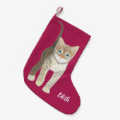 Tabby Kitten スモールクリスマスストッキング (正面 (吊り時))