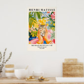 Tabby Kitten Art Print Matisse Style Cat Lover ポスター (キッチン)