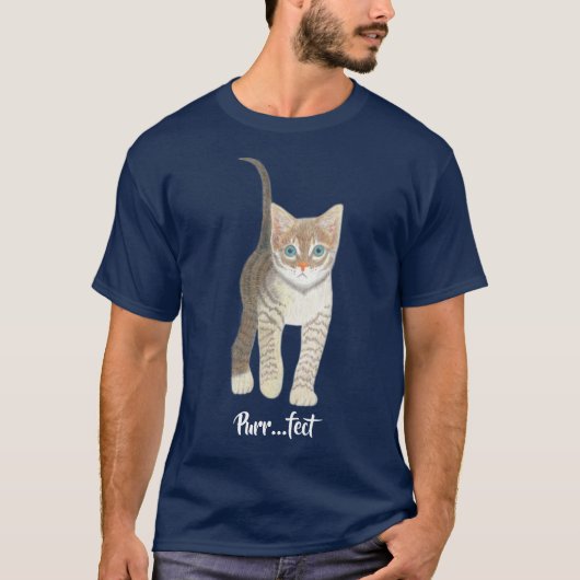 Tabby Kitten Navy Tシャツ (正面)