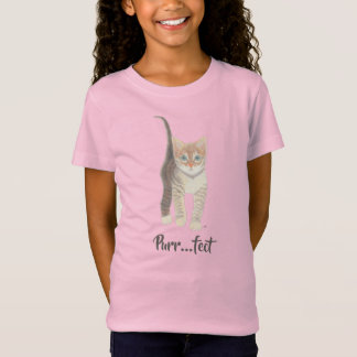 Tabby Kitten Pink Girl's Tシャツ