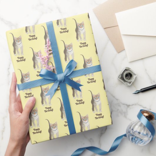 Tabby Kitten With Customizable Text Wrapping Paper ラッピングペーパー (ギフト)