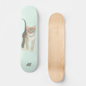 Tabby Kitten With Text Skateboard スケートボード (正面)