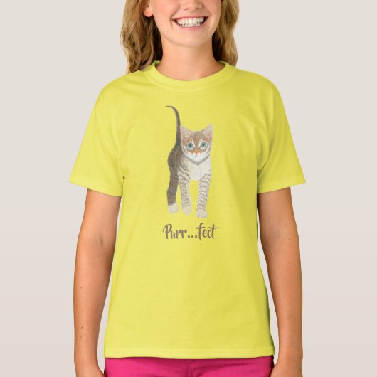 Tabby Kitten Yellow Tシャツ (正面)