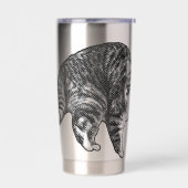 Tabby Under Snowlight Glow 保温保冷タンブラー (左面)