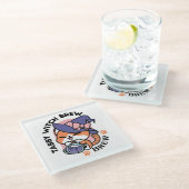 Tabby Witch Brew – Cute Halloween Cat Design ガラスコースター (アングル)