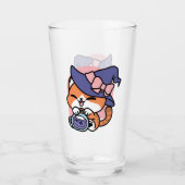 Tabby Witch Brew – Cute Halloween Cat Design タンブラーグラス (正面)