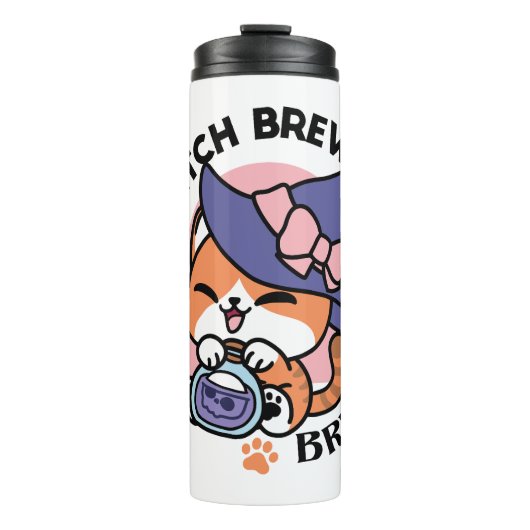Tabby Witch Brew – Cute Halloween Cat Design タンブラー (正面)