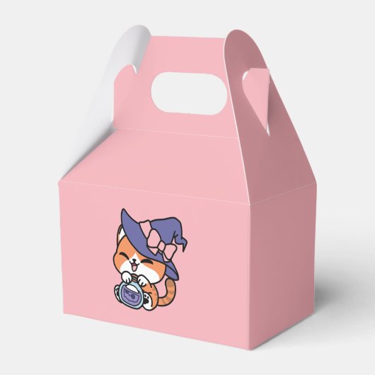 Tabby Witch Brew – Cute Halloween Cat Design フェイバーボックス (正面サイド)