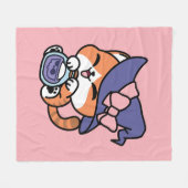 Tabby Witch Brew – Cute Halloween Cat Design フリースブランケット (正面(横))