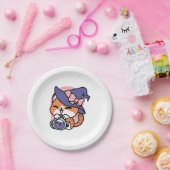 Tabby Witch Brew – Cute Halloween Cat Design ペーパープレート (パーティー)