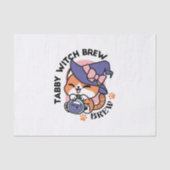 Tabby Witch Brew – Cute Halloween Cat Design 薄葉紙 (正面)