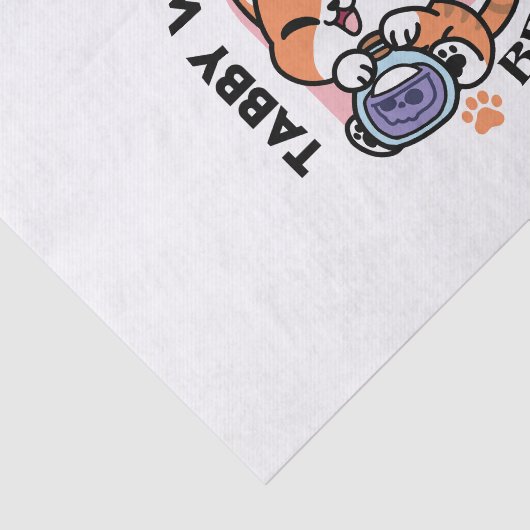 Tabby Witch Brew – Cute Halloween Cat Design 薄葉紙 (詳細)