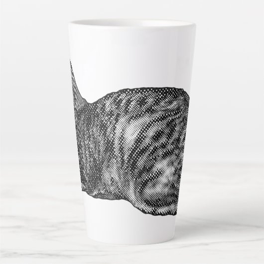 Tabby with Paws Tucked カフェラテマグ (正面)