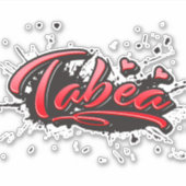 Tabea red Heart Graffiti Aufkleber Sticker シール (正面)