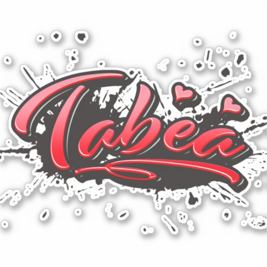 Tabea red Heart Graffiti Aufkleber Sticker シール (正面)