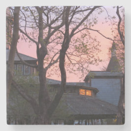 Tabernacle and Church Sunrise - Martha's Vineヤード ストーンコースター