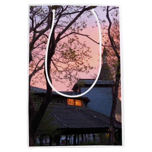 Tabernacle and Church Sunrise - Martha's Vineヤード ミディアムペーパーバッグ (正面)