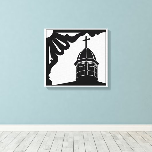 Tabernacle and Gingerbread - Martha's Vineyard Can キャンバスプリント (インサイチュ (ウッドフロア))