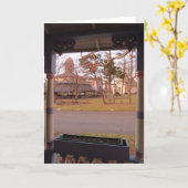 Tabernacle View from the Porch - Martha's Vineyard カード (黄色い花)