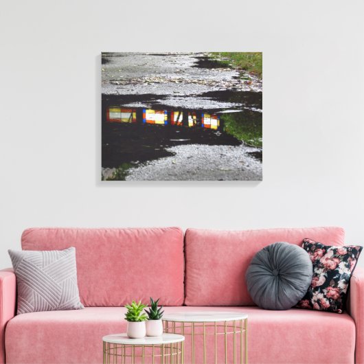 Tabernacle Window Reflection - Martha's Vineyard キャンバスプリント (インサイチュ (リビング))