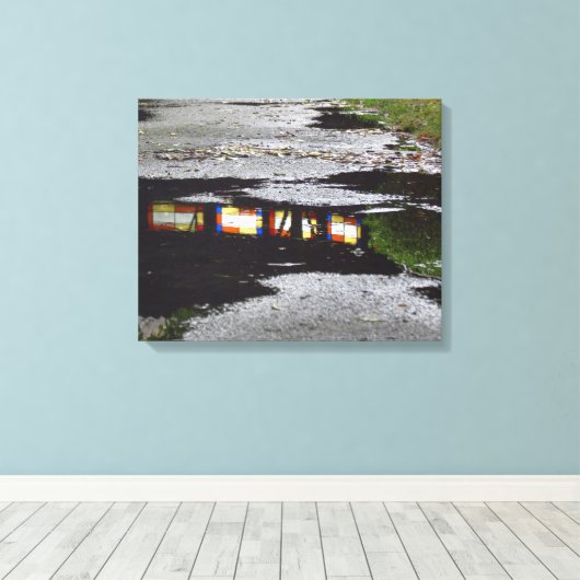 Tabernacle Window Reflection - Martha's Vineyard キャンバスプリント (インサイチュ (ウッドフロア))