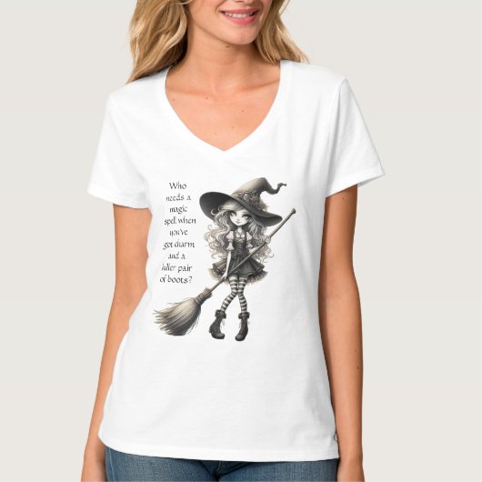 Tabithaと彼女のブーツ – ウィッチTシャツ Tシャツ (正面)