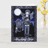 "Tabitha"のゴシック様式守り神の芸術カード カード (黄色い花)